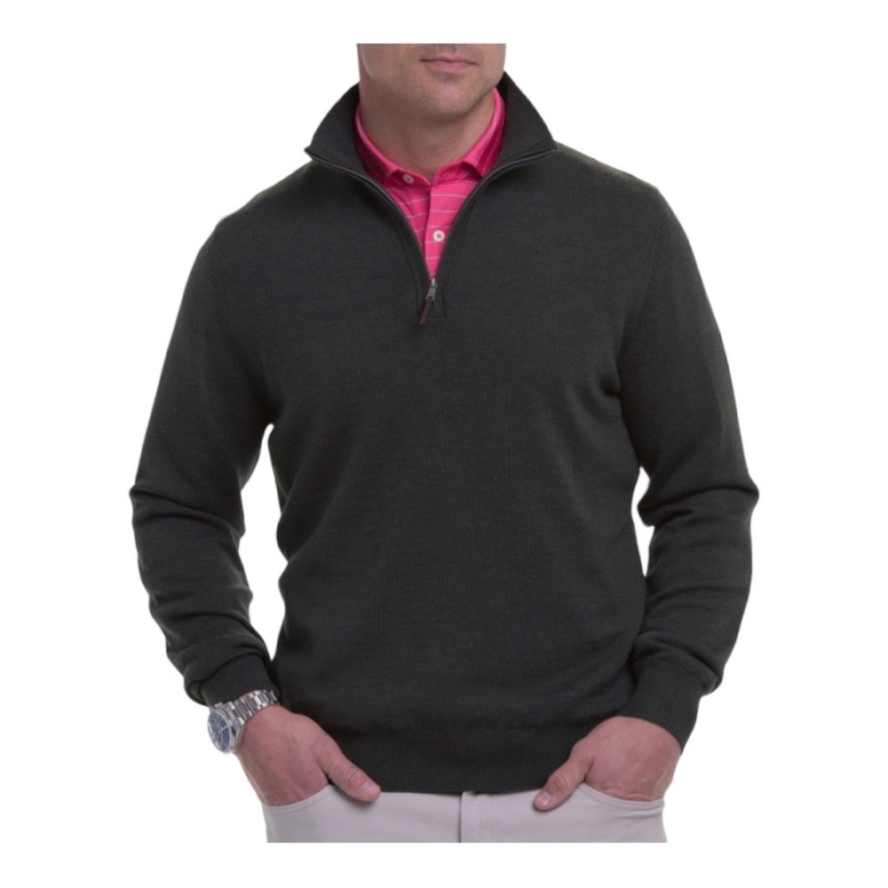 Fairway and Greene BARUFFA MERINO
QUARTER ZIP
WINDSWEATER Sz L olive green